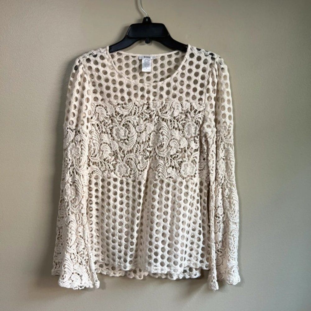 Esley medium ivory long‎ sleeve top